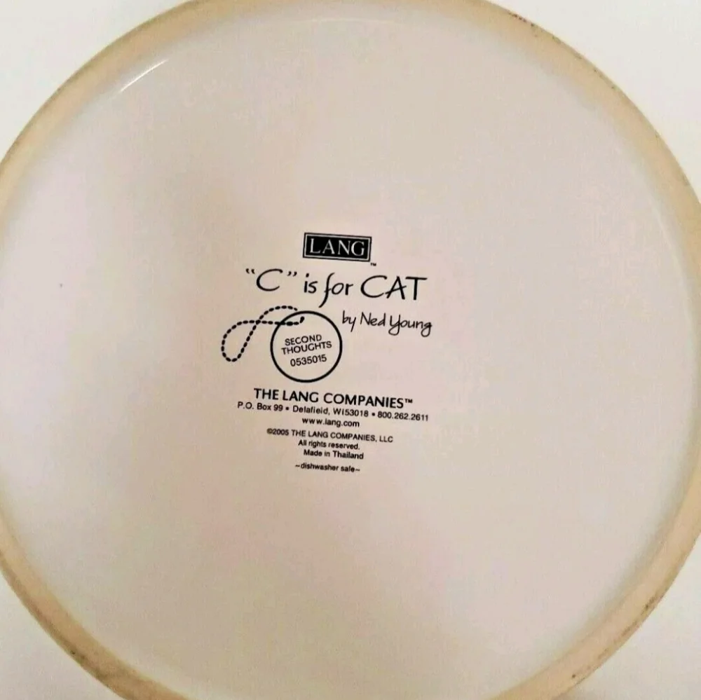 Whimsical 'C is for Cat' Ned Young Lang Second Thoughts 2005 Cat Dish